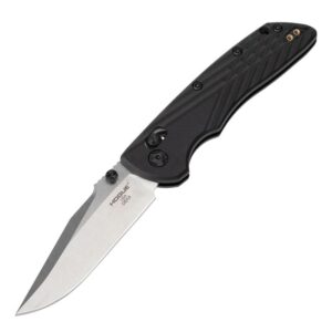 Hogue Deka Manual Folder Knife 3 1-4" Clip Point Blade Black With Thumb Studs