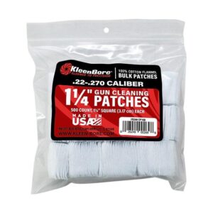 KleenBore 1 1-4" Bore Cleaning Patches .22-.270 Cal .410-20 ga 500-ct
