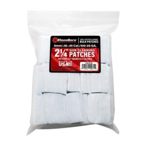 KleenBore 2 1-4" Bore Cleaning Patches .38-.45 Cal .410-20 ga 500-ct