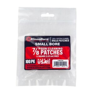 KleenBore Cotton Patches 7-8? Square Small Bore 100-ct