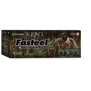 Kent Fasteel+  Precision Plated Steel Bayou Blend Shotshells 12ga 3" 1-3-8oz 1300 fps #2 & #4 100-ct