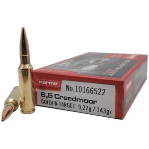 Norma Golden Target Rifle Ammunition 6.5 Creeedmoor 130gr BTHP 2851 fps 20-ct