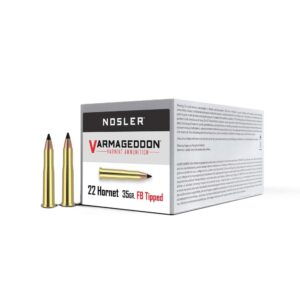 Nosler Varmegeddon Rifle Ammunition .22 Hornet 35 gr FB Tipped 3000 fps - 20-ct