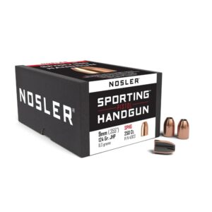 Nosler Sporting Handgun Pistol Bullets 9mm .355" 124 gr JHP 250-ct
