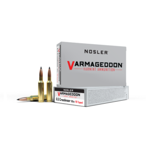 Nosler Varmageddon Rifle Ammunition 6.5mm Creedmoor 90gr FB Tipped 3300 fps 20-ct