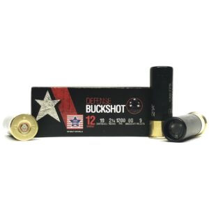 PPU Stars & Stripes Defense Buckshot Shotshells 12ga 2-3-4" 9-pellet 1200 fps 00 250-ct Case (25 Boxes)