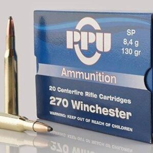 PPU Rifle Ammunition .270 Win 130 gr SP 3060 fps 20-ct