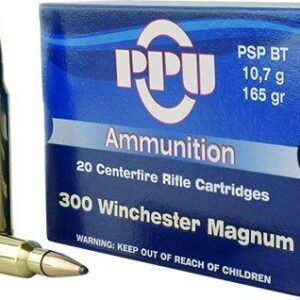 PPU Rifle Ammunition .300 Win Magnum 165 gr SPBT 3050 fps 20-ct