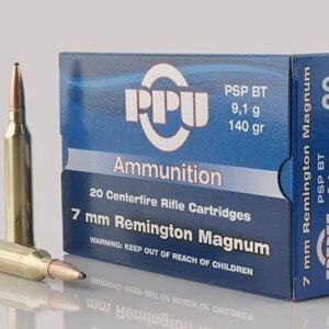 PPU Rifle Ammunition 7mm Rem Mag 140 gr PSP 2600 fps - 20-ct