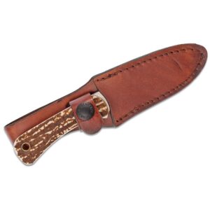 Schrade Uncle Henry 301UH Fixed Knife 3-1-8" Drop Point Blade Brown with Leather Sheath