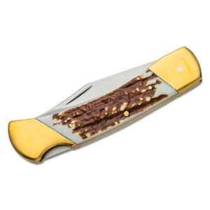 Uncle Henry LB8CP Bear Paw Folding Knife 3 7-10" Blade Next Gen Staglon Handle