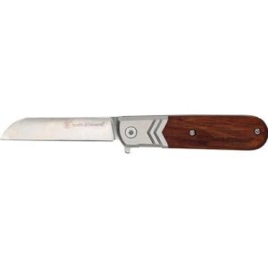 Smith & Wesson Executive Spring Assist Barlow Knife 2 3-4" Blade Wood Handle