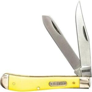 Old Timer 94OTY Gunstock Trapper Folding Knife Yellow