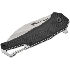 Smith & Wesson Oasis Carabiner Folding Knife 3" Drop Point Blade Black Box
