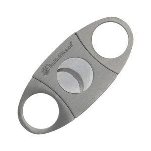 Smith & Wesson Folding Knife Cigar Cutter and Lighter Combo 3" Drop Point Blade Silver