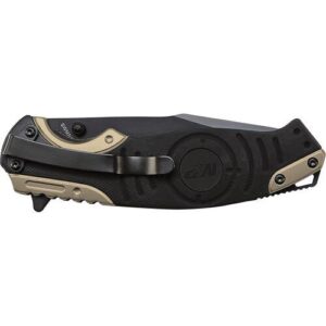 Smith & Wesson M&P Drop Point Folding Knife Liner Lock 3 1-2" Blade Black and Tan