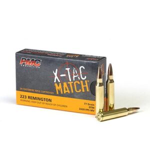 PMC X-TAC MATCH Rifle Ammunition .223 Rem 77 gr OTM 2790 fps 20-ct