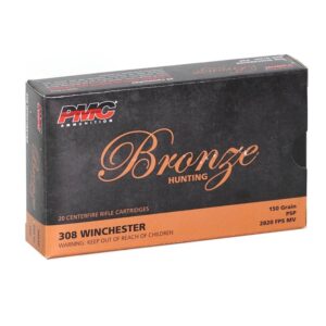 PMC Bronze Rifle Ammuntion .308 Win 150gr PSP 2820 fps 20-ct