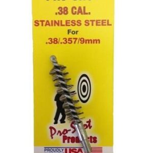 Pro-Shot Stainless Steel Pistol Bore Brush (8-32 Thread) .38-.357 cal