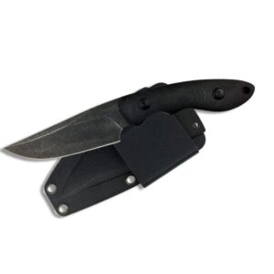ABKT Elite Shadow Predator Fixed Knife 3-1-2" Drop Point Blade Black