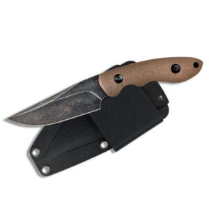 ABKT Elite Shadow Predator Fixed Knife 3-1-2" Drop Point Blade Brown