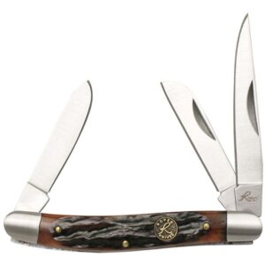 Roper Knives Stockman Chaparral Series Pocket Knife 3 Blades 2-1-2" Brown Bone