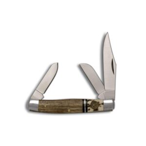 ABKT Roper Stockman Laredo Knife 3 Blades Stag-Wood