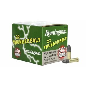 Remington .22 Thunderbolt Rimfire Ammunition .22 LR 40 gr RN 1255 fps 500-ct