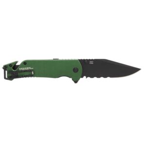 SOG Knives Escape 2.0 Folding Knife 3-2-5" Semi Serrated Clip Point Blade OD Green Blister