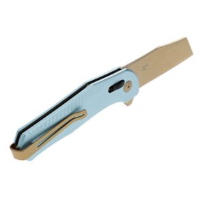SOG Knives Diverge XR Folding Knife 3" Sheepsfoot Blade Gold and Light Blue Blister Pack