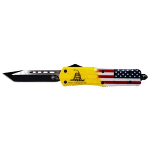 Templar Knife Large Don't Tread on Me Knife 3-1-2" Tanto Blade US Flag Don't Tread on Me