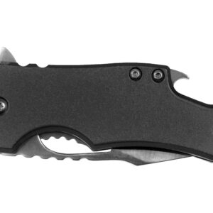 Sarge Knives Black Fuse Folding Knife 2 3-8" Blade Black with Bottle Opener