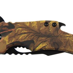 Sarge Knives Camo Fuse- Camo Pocket Knife & Bottle Opener - 6" Overall Length