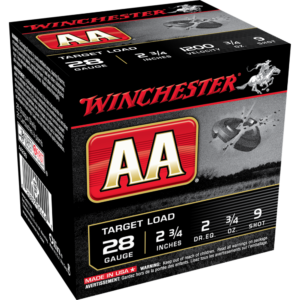 Winchester AA Target 28 ga 2-3-4"  3-4 oz #9 25-ct