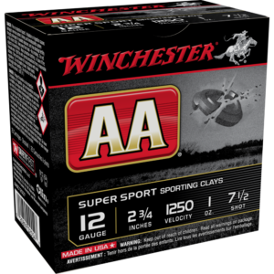 Winchester AA Super Sport Sporting Clays Shotshells 12 ga 2-3-4" 1 oz 1250 fps #7.5 25-ct