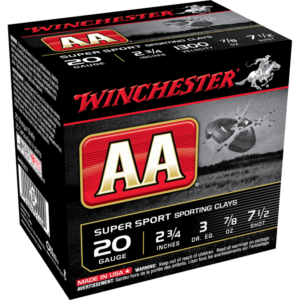 Winchester AA Super Sport 20 ga 2-3-4" 3 dr 7-8 oz #7.5 1300 fps - 25-ct