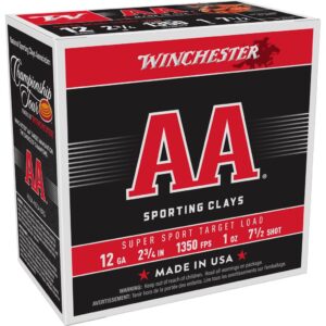 Winchester AA Sporting Clays Shotshells 12ga 2-3-4" 1oz 1350 fps #7.5 25-ct