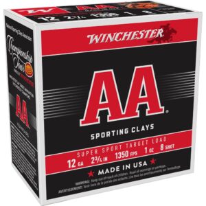 Winchester AA Sporting Clays Shotshells 12ga 2-3-4" 1oz 1350 fps #8 25-ct