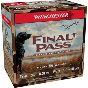 Winchester Final Pass Shotshells 12 ga 3" 1-1-4 oz 1400 fps 1.5 + BB 25-rd