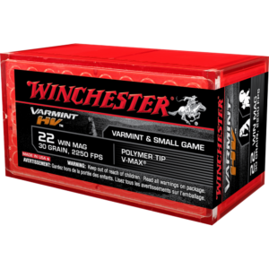 Winchester Varmint High Velocity Rimfire Ammunition .22 WMR 30 gr. V-Max 2250 fps 50-ct