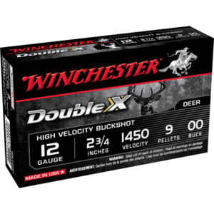 Winchester Double X High-Velocity Buckshot Shotshells 12 ga 2-3-4" 9 plts #00 1450 fps 5-ct