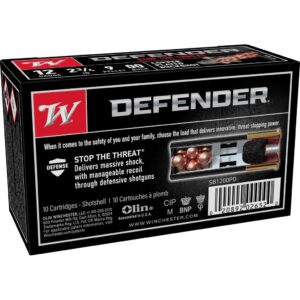 Winchester Copper Plated Defender Shotshells 12 ga 2-3-4" 9-Pellet 1145 fps #00 10-ct