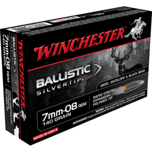 Winchester Ballistic Silvertip Rifle Ammunition 7mm-08 Rem 140 gr. PT 2770 fps 20-ct