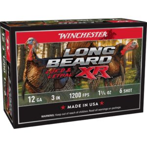 Winchester Long Beard XR Shotshells 12ga 3" 1-3-4oz #6 1200 fps 10-ct