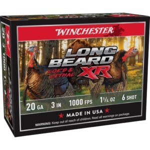 Winchester Long Beard XR Shotshells 20 ga 3" 1-1-4oz 1000 fps #6 10-ct