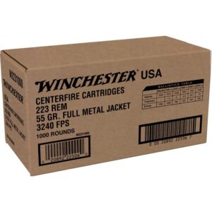 Winchester USA Lake City Rifle Ammunition .223 Rem 55 gr. FMJ 3240 fps 1000-ct (Bulk)