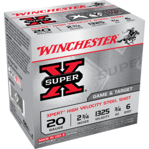 Winchester Xpert Steel Shotshells 20 ga 2-3-4" 3-4 oz 1325 fps #6 25-ct