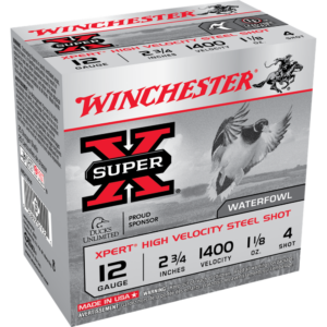 Winchester Xpert High-Velocity Steel Shotshells 12 ga 2-3-4" 1-1-8 oz 1400 fps #4 25-ct