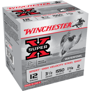 Winchester Xpert High Velocity Steel Shotshells 12 ga 3-1-2" 1-3-8 oz 1550 fps #2 25-ct