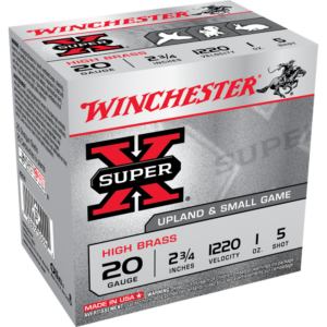 Winchester Super-X High-Brass Shotshells 20 ga 2-3-4" 1 oz 1220 fps #5 25-ct